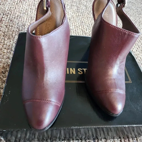 New Colin Stuart Shoes Women's Size 8 Brown Leather Block High Heel Pointed Toe - Picture 7 of 7